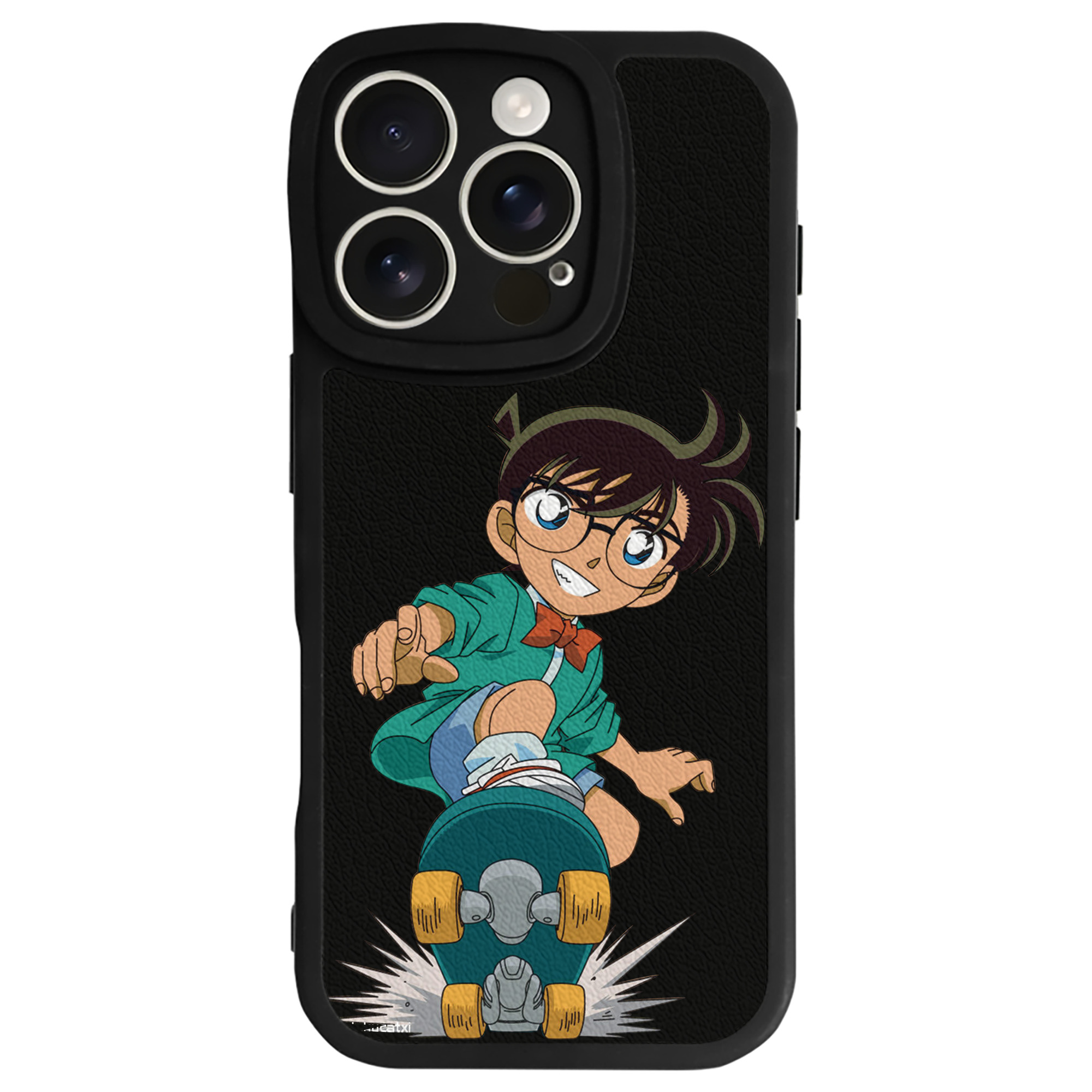 （画像用） 名探偵コナン 江戸川 コナン Detective Conan Conan Edogawa 【iPhone 16シリーズ対応】シリコンスマホケース（レザー調） 材質：シリコン